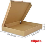 KEEPARTY 8PCS 14x14×2 Inch Kraft Pizza Box Corrugated Pizza Boxes Disposable Personal Storage Boxes for Takeout Weddings Birthdays and Parties