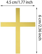 ONLYKXY 15pcs Gold Small Cross Cake Side Decor Acrylic Cross Cupcake Topper Glitter Pick for Theme Party Craft DIY,Bless,Wedding, Bridal Shower,Christmas,Hallowmas,Birthday Baptism,1.77x2.36in