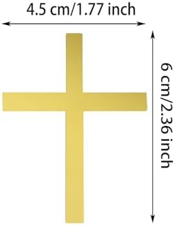 ONLYKXY 15pcs Gold Small Cross Cake Side Decor Acrylic Cross Cupcake Topper Glitter Pick for Theme Party Craft DIY,Bless,Wedding, Bridal Shower,Christmas,Hallowmas,Birthday Baptism,1.77x2.36in