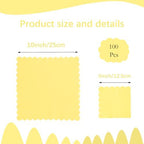 100 Pieces 2-ply Light Yellow Napkin Disposable Scalloped Cocktail Napkins Beverage Napkins Dessert Napkins Paper Napkins for Dinner Wedding Birthday Party Bridal Anniversary Reception Event (Yellow)