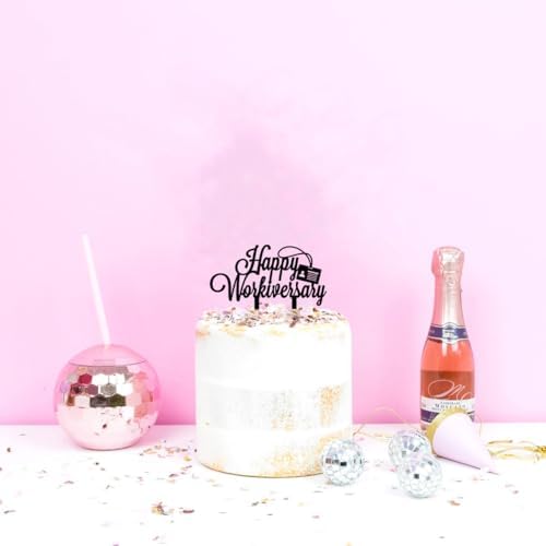 Happy Workiversary cake topper Office Party Decorations Work Anniversary Cake Topper Farewell Party Supplies for Retirement
