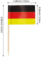 CYPS 100 Pcs Germany Flag German Toothpick Flags, Small Mini Stick Cupcake Toppers German Flags,Country Picks Party Decoration Celebration Cocktail Food Bar Cake Flags