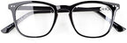 Eyekepper 5-Pack Retro Square Plastic Frame Metal Arms Reading Glasses Include Computer Glasses
