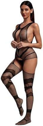Sexy Lingerie for Women Naughty Outfits Hollow Out Fishnet Bodysuit Teddy One Piece Babydoll Erotic Mesh Bodystockings Club