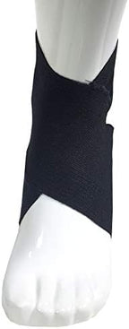 Champion Figure-8 Ankle Support, Light Elastic Compression Brace, Muscle Joint Recovery, Black, Large