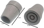 2 x Crutch Frame FERRULES Grey Rubber with Metal Insert 25MM 1 INCH ID