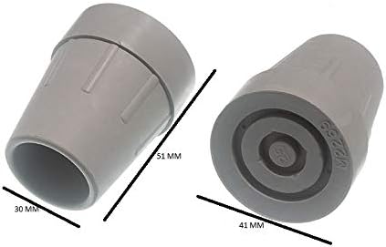 2 x Crutch Frame FERRULES Grey Rubber with Metal Insert 25MM 1 INCH ID