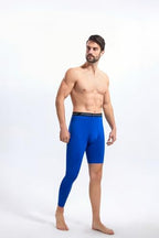 Fashion Men's Basketball Single Leg Tight Sports Pants 1/2 One Leg Compression Pants Athletic Base Layer Underwear