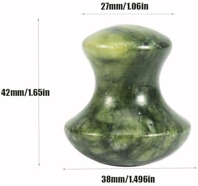2Pcs Mushroom Massage Stones Green Jade Stone Hot Rock for Eye Spa Massage 1.6 x 1.56 in(4x3.8cm)