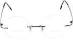 Fuisetaea Round Rimless Frame Bifocal Reading Glasses For Men Women +1.50 Titanium Alloy Lightweight Readers Eyeglasses