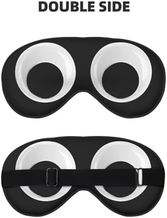Cute Cartoon Eyes Sleep Mask Adjustable Strap Sleeping Eye Mask Light Blocking Blindfold Eye Sleep Shade Cover Bedtime Blackout Eyeshade for Yoga Nap Travel Shift Party