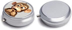 The Silent Monkey Pill Box Medicine Pill Organizer 3 Compartment Daily Pill Case Small Pill Container Round Pill Holder Travel Pill Box Metal Pill Case for Purse Pocket