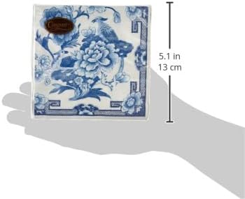 Entertaining with Caspari Cocktail Napkin, Blue and White, 20-Pack
