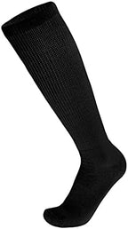6 Pairs of Diabetic Over The Calf - Knee High Cotton Socks (Black - 6 Pairs, Fit Men's Shoe Size 12-15)