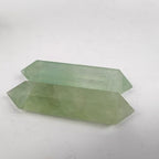 10cm Natural Crystal Tower Two Point Wand Obelisk 6 Faceted Crystals Point Chakra Stone Kit Home Decor Reiki Healing Gift (Green Fluorite)