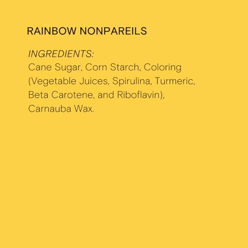 Supernatural Rainbow Nonpareils, Dye-Free Natural Sprinkles, Soy-Free, Gluten-Free, Vegan, Made in USA, 3oz
