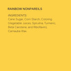 Supernatural Rainbow Nonpareils, Dye-Free Natural Sprinkles, Soy-Free, Gluten-Free, Vegan, Made in USA, 3oz