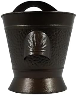 Coal Hod Bucket - Antique Bronze - Decorative Appeal - for Fireplace & Pellet Stove Ashes - Easy Hopper Filling - Lightweight