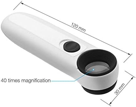 40X Handheld Magnifier Magnifying Glass Loupe Lens for Reading Jewelry Watch Repair Tool with 2 LED Light