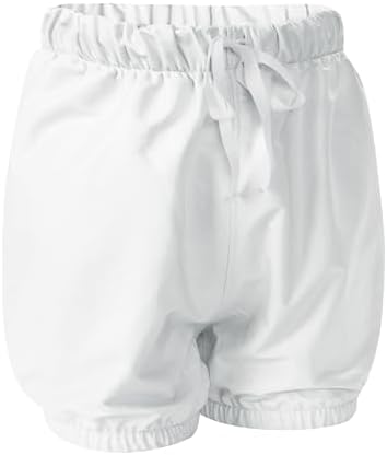 Adult Leakproof Plastic Pants Diaper Cover, Washable Incontinence Underwear, Reusable Briefs for Men and Women (White-XL)
