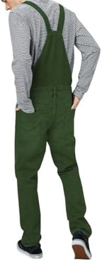 LONGBIDA Men's Denim Bib Overalls Relaxed Fit Fashion Jean Jumpsuit