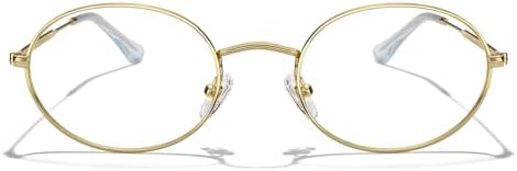 Oval Reading Glasses for Women Men Blue Light Blocking Computer Thin Metal Full Rim Frame Readers