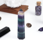 Fluorite Healing Crystals Wand, 3" Natural Crystals and Healing Stones, Polishing Reiki Energy Gemstones Crystal Points for Meditation Spiritual Decor Gifts for Women (Rainbow Fluorite-Large)