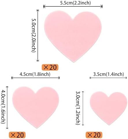 60 Pack Edible Heart Cake Topper Love Heart Cupcake Picks Water Paper Valentine's Day Theme Cake Decorations for Wedding Engagement Bridal Shower Birthday Party Supplies Pink