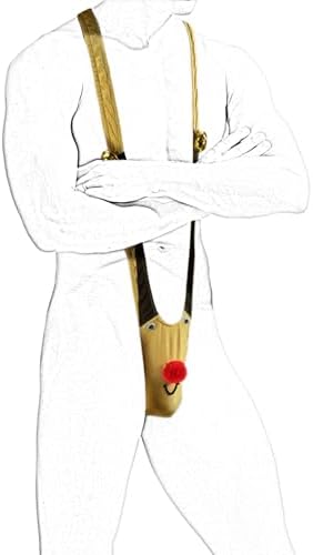 Evankin Christmas Gag Gift Men Novelty Funny Underwear with Bells Mankini Costume Sexy Bodysuit Strap Thong