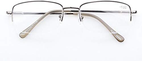 Eyekepper 5-Pack Metal Half-Rim Spring Hinges Reading Glasses Include Computer Readers +0.75
