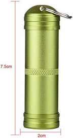 TopHomer Keychain Pill Holder Portable Mini Aluminium Alloy Pill Organizer Case Cylinder Daily Pill Organizer for Hiking, Fishing, Camping, Hunting, Outdoor(Green)