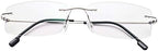 Fuisetaea Rimless Frame Bifocal Reading Glasses Flexible Titanium Alloy +1.25 Lightweight Readers Bifocal Glasses