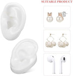 UKCOCO Silicone fake Ear, Model Soft Earmold Ear Displays Earphone Earrings Jewelry Show Props for Displays Practice Teaching Tool 1 Pair-