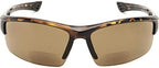 The Foster Bifocal Sun Reader Sport and Wrap Around Reading Sunglasses, Unisex Half Frame Readers
