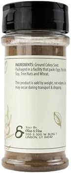 Olive & Vine Ground Celery Seed, Earthy Flavor, For Dressings & Marinades, Rich Tradition, Authentic Taste, For Global Recipes (3.68 Ounce)