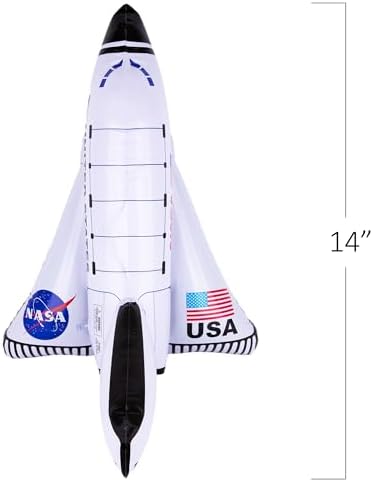 ArtCreativity Space Shuttle Inflates, Set of 2, 14 Inch Long, Outer Space Themed Party Decorations & Pretend Play Toys for Kids 3+