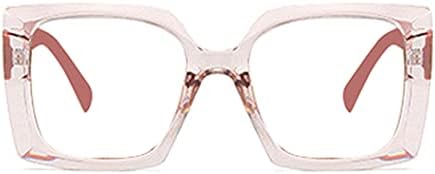 bullabulling Retro Square Blue Light Blocking Reading Glasses For Women Men Oversized Anti Anti Glare UV Eyewear…