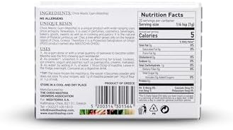 Chios Mastiha Natural Resin 20g – Large Tears | 100% Pure Chios Mastic Gum | PDO Certified | Natural Hard Chewing Gum | Sugar-Free, Gluten-Free, Vegan