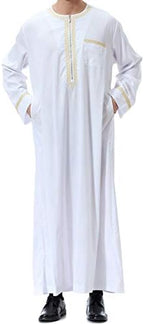 Islamic Mens Clothing Kaftan Maxi-Muslim Male Shirt Long Sleeve Abaya Dubai Cotton…