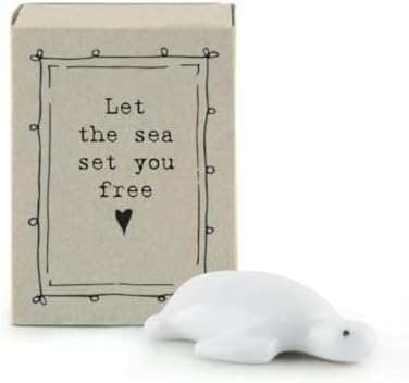 East of India Porcelain MINI Matchbox Turtle Let the Sea Set You Free, keepsake, turtle lover, gift from the sea