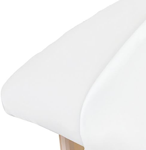 ForPro Professional Collection Premium Microfiber Fitted Sheet, Ultra-Light, Stain and Wrinkle-Resistant for Massage Tables, White, 36w x 77l x 7h