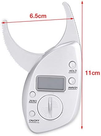 Body Fat Caliper Handheld BMI Body Fat Measurement Device Body Measure Tape Arms Chest Thigh or Waist Measuring Tape Measures Body Fat for Men and Women 3V Battery (Not Included)