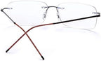 Rimless Progressive Multifocus Reading Glasses Anti Blue Light Computer Readers for Women Men Eyewear Presbyopia