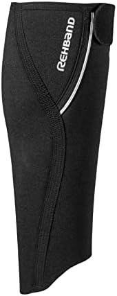Rehband Calf Sleeve 5mm Neoprene, Unisex Shin Calf Compression Sleeve for Running, Football, Fitness, Compression Calf Support helps with cramps and stabilizes muscles, Colour:Black, Size:Large