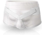 Actimove Professional Hernia Support Brief | Truss for Single/ Double Inguinal, With Removable Cushions For Pre or Post-Surgical Scrotal, Femoral, Comfortable Adjustable Waist Strap Hernia | White, X-Large