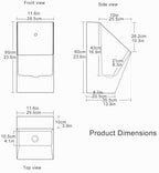 304 Stainless Steel Urinal for Men,Wall Mounted Automatic Sensor Urinal,Home and Commercial Flushing Toilet(Rose gold)
