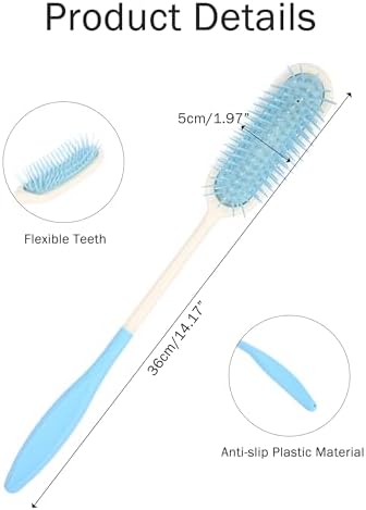 Long Handled Hair Brush, 14*2*1.5 Inches Long Handle Hair Brush, Long Handled Brushes Suitable for Elderly and Hand Disabled People Inconvenient Upper Limb Activities (long handle brush)
