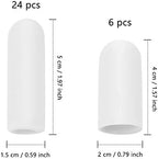 Frienda 30 Pieces Gel Finger Protector Cots Silicone Cover Cap Sleeves for Finger Cracking Trigger Support(White)