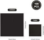 Ottin 100-pack Black Paper Dinner Napkins, 3-Ply 6.5 x 6.5 Inch Disposable Luncheon Napkins for Birthday, Wedding, Party, Valentine's Day, Eater, Graduation, Labor Day