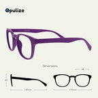 OPULIZE POP Reading Glasses for Women Men,Scratch Resistant Round Matt Frame with Spring Hinges, Purple, Green +2.00 (Pack of 2)